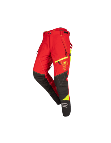 Pantaloni antitaglio, rosso/giallo, Ninja