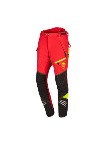 Pantaloni antitaglio, rosso/giallo, Ninja