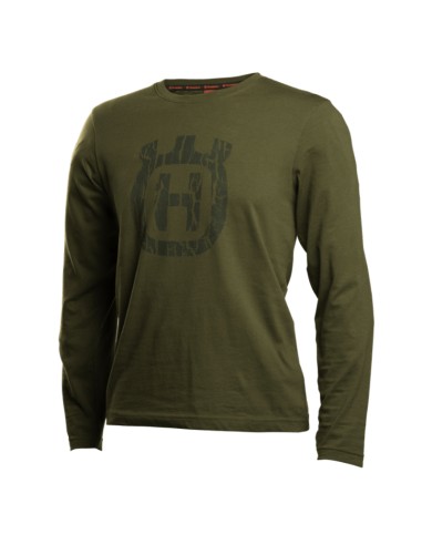 T-Shirt con Motivo Camouflage a Corteccia Husqvarna