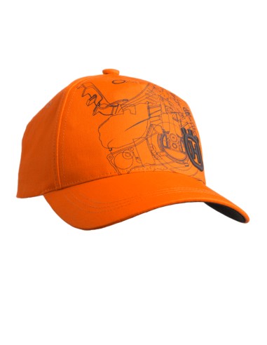 Cappellino Xplorer con stampa Motosega Pioneer saw,Arancio Husqvarna