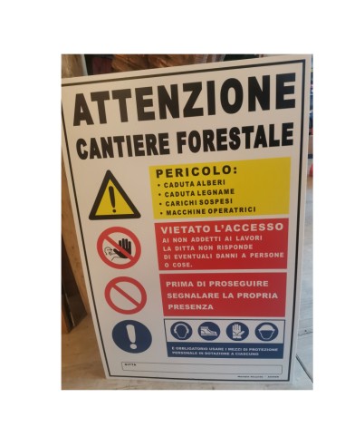 Cartello Lavori Forestali 60x90